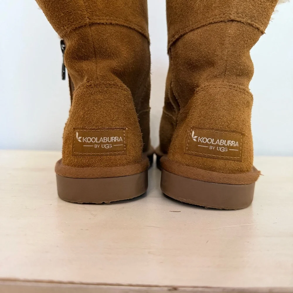 Koolaburra By Ugg Brown Suede Aribel Short Zipper Boots